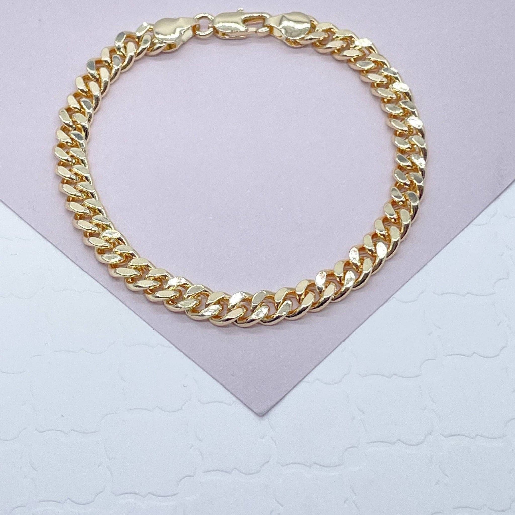 Anklet 18k Gold Filled 6mm Chunky Cuban Link, Gold Filled Curb Link Anklet, - HER Home Design Boutique